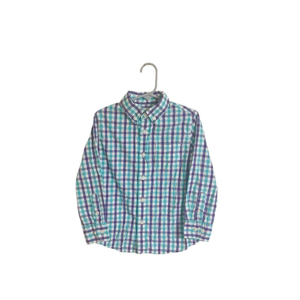 J Crew Crewcuts Boy Casual Plaid Shirt 4 - 5